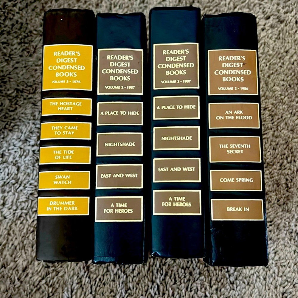 Readers Digest condensed vintage books 1976, 1986, 1987